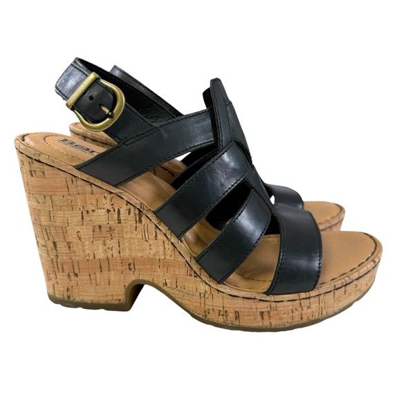 Born Bernese Strappy Cage Open Toe Cork Wedge Sandals Women's Size 9M - Picture 2 of 16